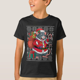 Camiseta Mulheres Rat Xmas Estilo de Sweet Papais noeis Rat