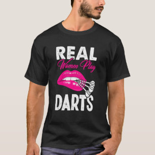 Camiseta Mulheres Reais Jogam Dardos Jogador de Dart Bar Am