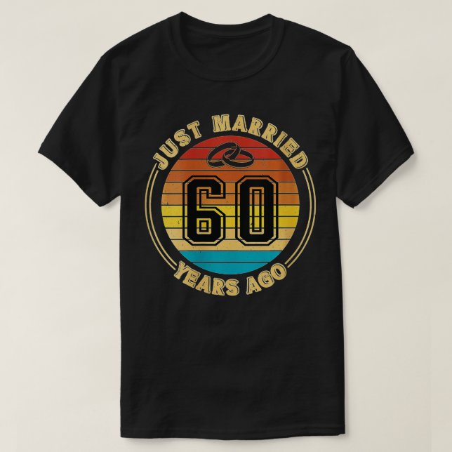 Camiseta Mulheres Recem casados 60 Anos Atrás Romântica 60ª (Frente do Design)