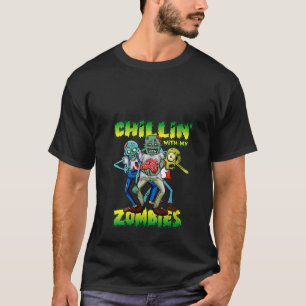 Camiseta Mulheres Refrescando Com Meus Zombies Crianças Hal