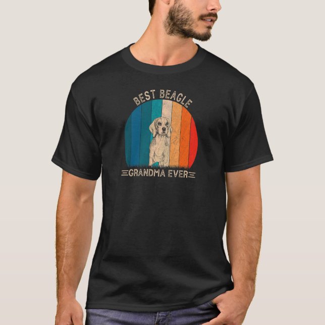 Camiseta Mulheres Retrô De Cachorro De Beagle Design Para A (Frente)