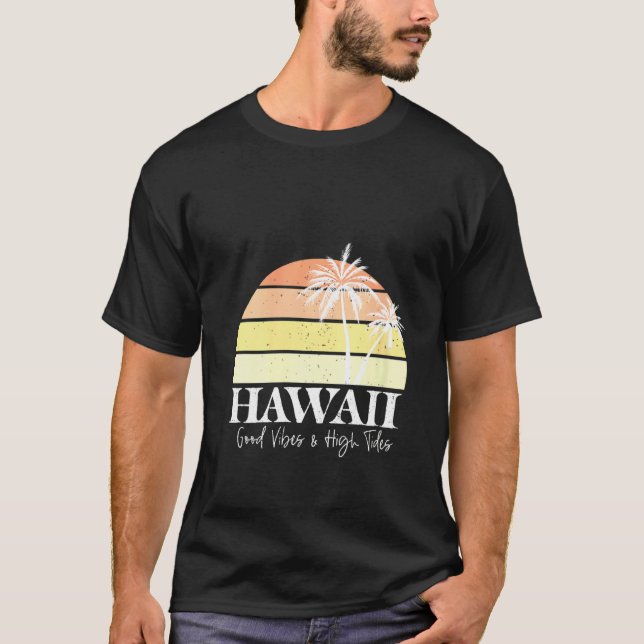 Camiseta Mulheres Retro Havaí, Havaí, na praia de verão tro (Frente)