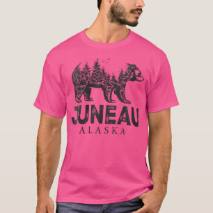 Camiseta Mulheres Retro Juneau Alaska Grizzly Bear Nature H