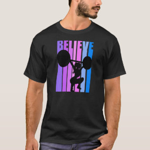 Camiseta Mulheres Retro Mulheres Em Elevação De Peso
