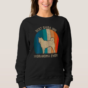 Camiseta Mulheres Retro Shiba Inu Cachorro para Vovó Mãe D
