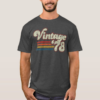 Camiseta Mulheres Retro Vintage 1978 44 Aniversário VNeck a