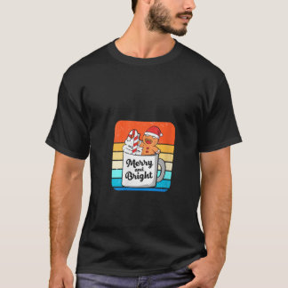 Camiseta Mulheres Retro Vintage Gingerbird Cookie Feliz E