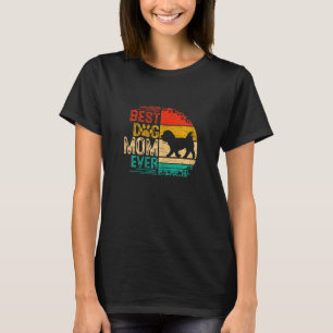 Camiseta Mulheres Retro Vintage Sunset Melhor Cão Maltês Mã