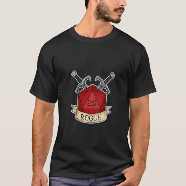 Camiseta Mulheres Rogue Funny Nerdy Gamer D20 Tabletop Rpg (Frente)