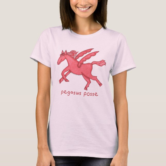 Camiseta Mulheres rosas pálido da legião de Pegasus básicas (Frente)