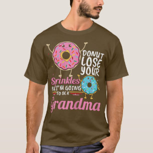Camiseta Mulheres Rosquinhas borrifadas Vovó Bebê Revela Se