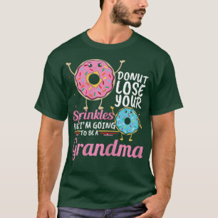 Camiseta Mulheres Rosquinhas borrifadas Vovó Bebê Revela Se