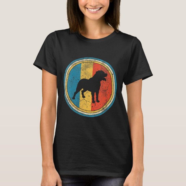 Camiseta Mulheres Rottweiler Cachorro com Dificuldade (Frente)
