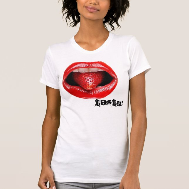 Camiseta Mulheres saborosos dos lábios superiores (Frente)