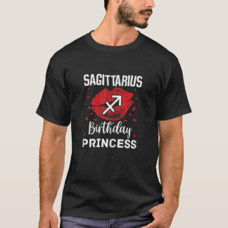 Camiseta Mulheres Sagittarius Aniversário Princesa Zodiac 1