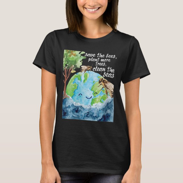 Camiseta Mulheres Salvem Abelhas - Proteção Ambiental (Frente)
