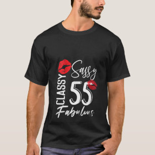 Camiseta Mulheres Sassy Classy, 55 anos Celebrato de Aniver
