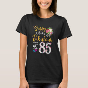 Camiseta Mulheres Sassy E Fabulosa Floral Aos 85 Anos De Id