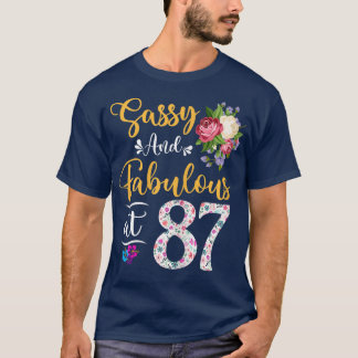 Camiseta Mulheres Sassy E Fabulosa Floral Aos 87 Anos De Id