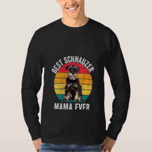 Camiseta Mulheres Schnauzer Mama Mini Miniatura Schnauzer M
