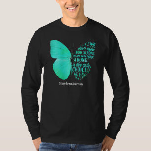 Camiseta Mulheres Scleroderma Sensibilização Borboleta Fita