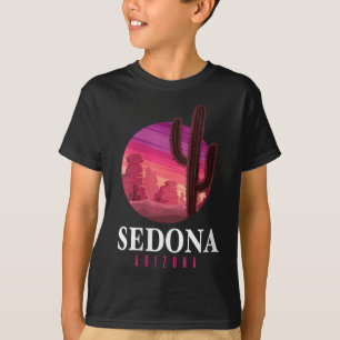 Camiseta Mulheres Sedona Arizona Cactus Pôr do Sol Deserto