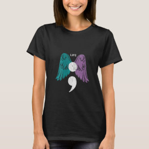 Camiseta Mulheres Semicolon Wings Sensicolon Sensibilizaç