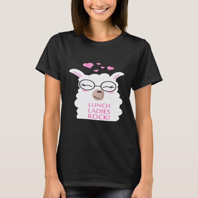 Camiseta Mulheres Senhoras do Almoço Rock Llama Senhora do  (Frente)