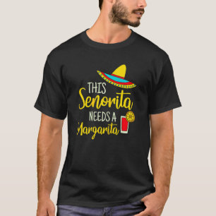 Camiseta Mulheres Senhorita Margarita Mexicana Fiesta Cinco