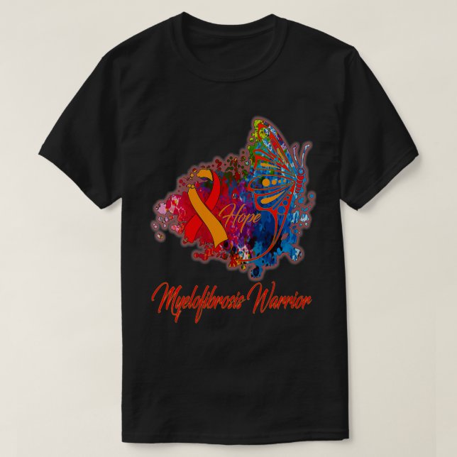 Camiseta Mulheres Sensibilização para a mielofibrose VNeck (Frente do Design)