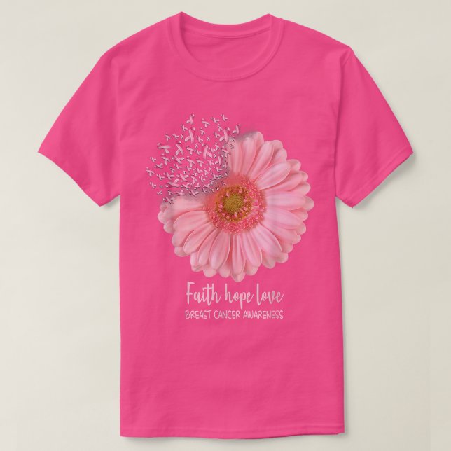 Camiseta Mulheres Sensibilização para o Cancer Sunflower Hi (Frente do Design)