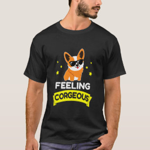 Camiseta Mulheres Sentindo Corgi Corgeous