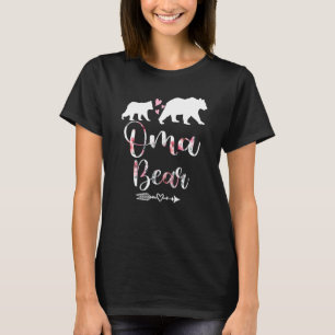 Camiseta Mulheres Sentindo-Se À Família Do Urso Floral Corr
