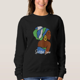 Camiseta Mulheres Serra Leoa Bandeira África Mapa Étnico He