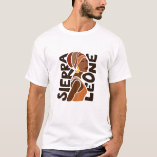 Camiseta Mulheres Serra Leoa Bandeira Patrimônio Étnico A