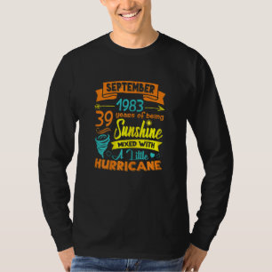 Camiseta Mulheres Setembro 1983 39 Anos Sol Misturado