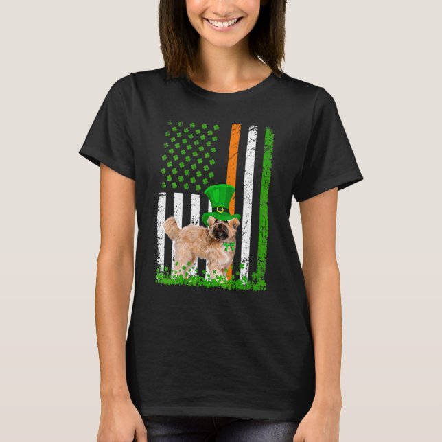 Camiseta Mulheres Shih Tzu Saint Patrick Cães Americanos (Frente)