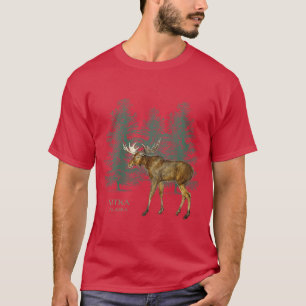 Camiseta Mulheres Sitka Alaska Amantes de Alce Árvores Vint