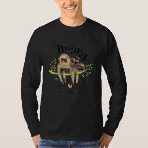 Camiseta Mulheres Sloths Mama Adorável Dia de as mães Feliz