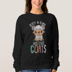 Camiseta Mulheres Só Uma Menina Que Adora Goats Fazenda Ani