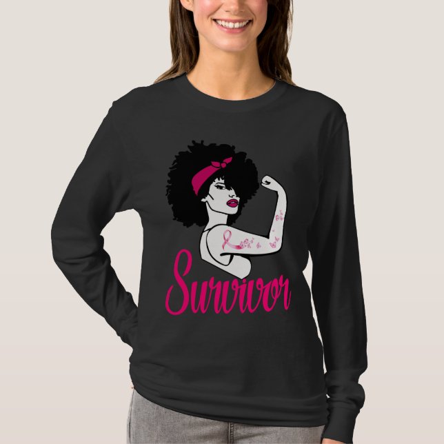 Camiseta Mulheres Sobreviventes do Câncer da Mama Rosie Riv (Frente)