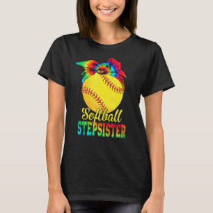 Camiseta Mulheres Softball Stepirmã Tie Dye Softball Mothe