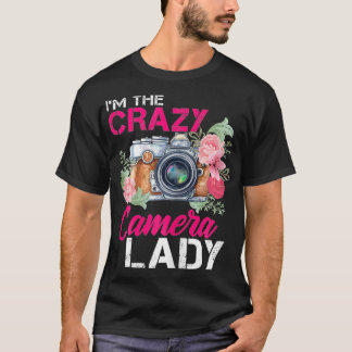 Camiseta Mulheres Sou A Louca Câmera Lady Fotografa Tee P