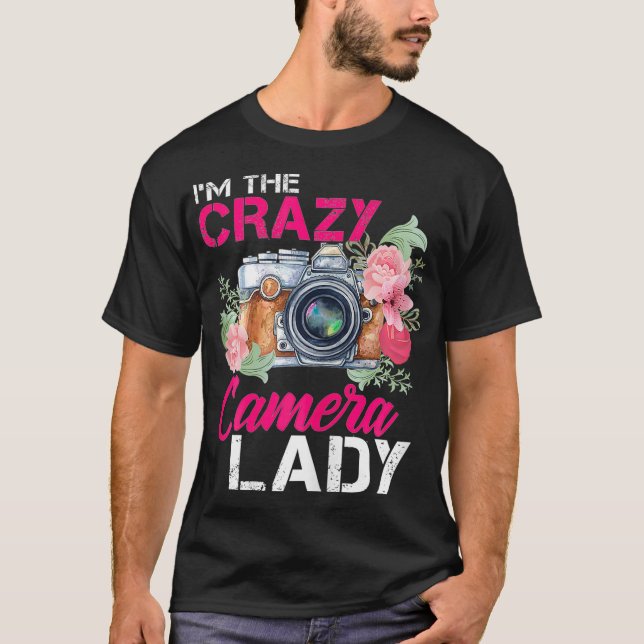 Camiseta Mulheres Sou A Louca Câmera Lady Fotografa Tee P (Frente)