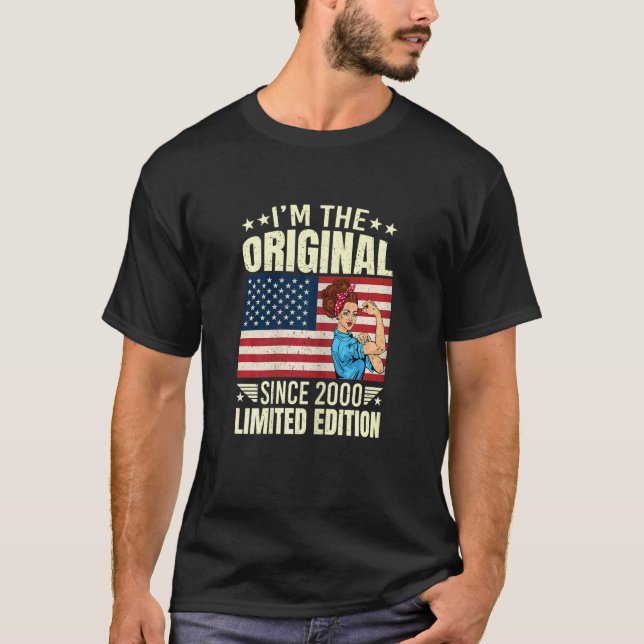 Camiseta Mulheres sou o original desde 2000, Legal estilo R (Frente)