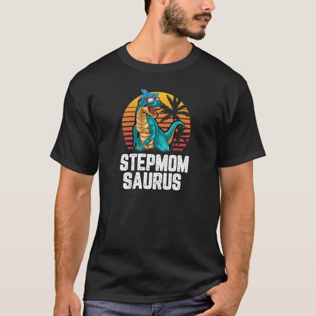 Camiseta Mulheres Stepmama Saurus Dinossaur Engraçado Stepm (Frente)