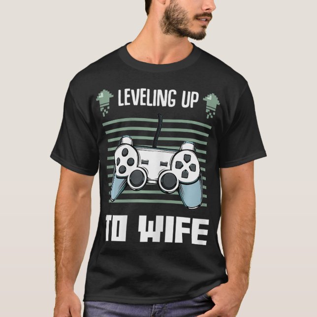 Camiseta Mulheres Subindo de Nível Para Casais de Jogadores (Frente)