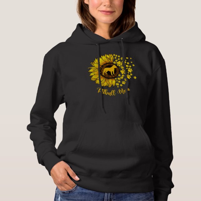 Camiseta Mulheres Sunflower Pitbull Mamãe Cachorro (Frente)