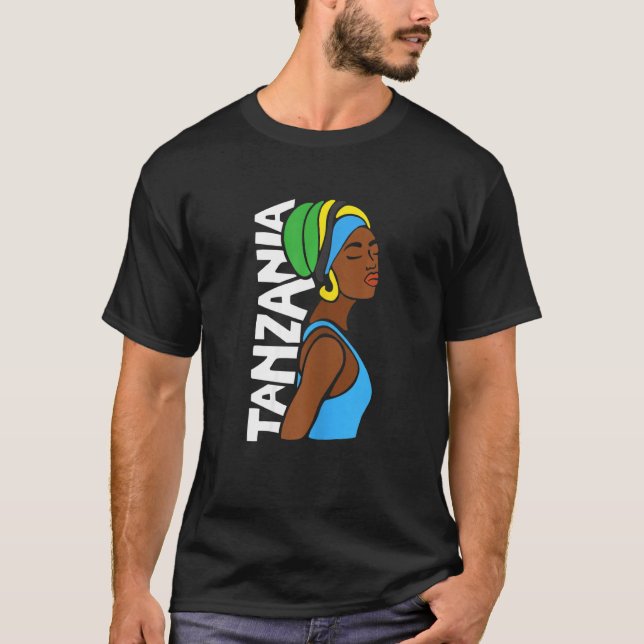 Camiseta Mulheres Tanzânia Bandeira Tanzânia Patrimônio Afr (Frente)