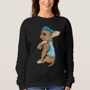 Camiseta Mulheres Tattoo Chihuahua Mãe Eu Amo Mamãe